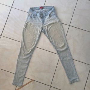 Light Blue Butt-Lift Wax Jeans